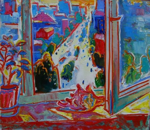 Painting «Open window», oil, canvas. Painter Makedonskyi Pavlo. Buy painting