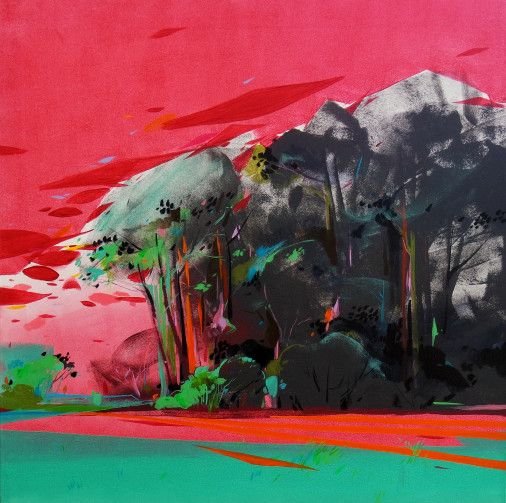 Painting «Pink horizon», acrylic, canvas. Painter Studnytska Liliia. Sold