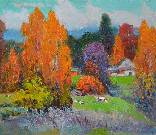 Painting «Autumn in Glevaha», oil, canvas. Painter Movchan Vitalii. Buy painting