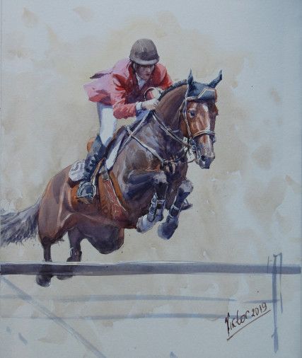 Painting «Horse rider», watercolor, paper. Painter Mykytenko Viktor. Buy painting