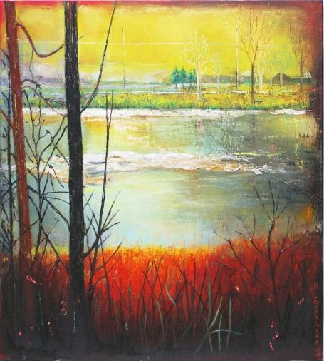 Painting «Magic colors of the Dnipro river», oil, canvas. Painter Bahatska Nataliia. Buy painting