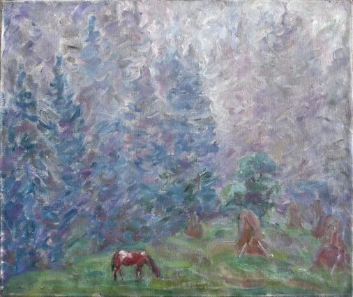 Картина «Туман після дощу», олійні фарби, полотно. Художниця Орлова Марина. Купити картину