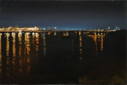 Painting «Kyiv at night # 17», oil, canvas. Painter Beliusenko Oleksii. Buy painting