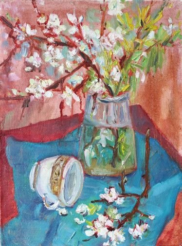 Painting «Ukrainian Sakura», oil, canvas. Painter Senchenko Tetiana. Buy painting