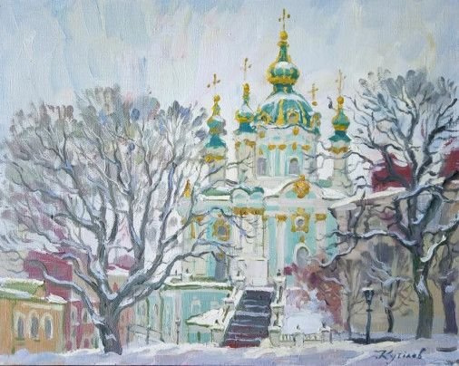 Painting «Andrew's Church», oil, canvas. Painter Kutilov Yurii. Buy painting