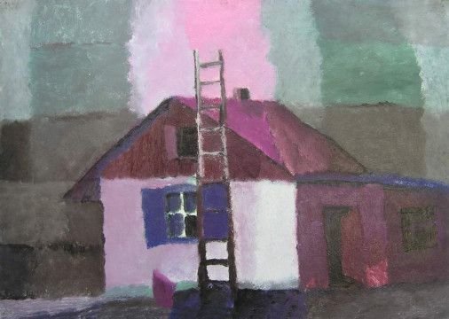 Painting «House on the outskirts», oil, hardboard. Painter Chumachenko Viktor. Buy painting