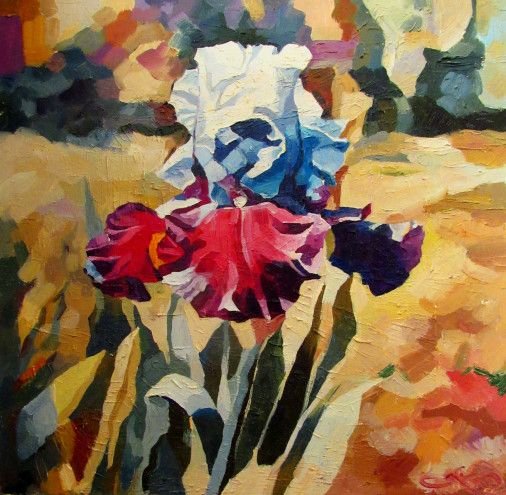 Painting «Summer iris», oil, canvas. Painter Kolos Anna. Buy painting