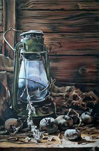 Painting «Still life with a lamp», pastel, paper. Painter Dobrovolska Maryna. Buy painting