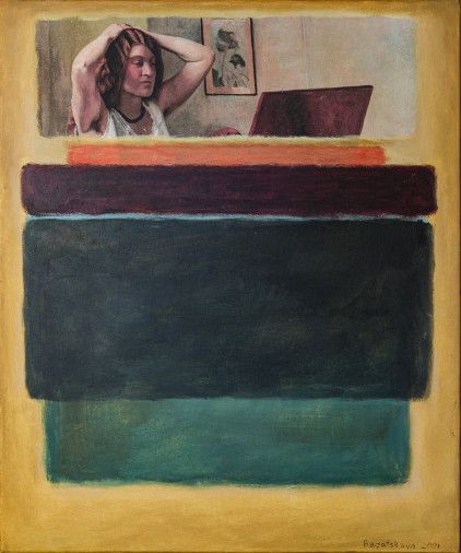 Картина «Фелікс у гостях у Ротко ... », акрил, полотно. Художниця Багацька Наталія. Продана