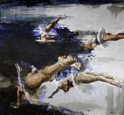 Painting «Swan Lake», oil, canvas. Painter Potapenkov Eduard. Buy painting