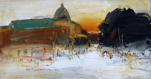 Painting «Lvov. Ethnographical museum», oil, canvas. Painter Yevsyn Ihor. Sold
