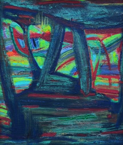 Картина «Зелена планета, червоний вітер», олійні фарби, полотно на двп. Художник Вайсбург Ілля. Купити картину