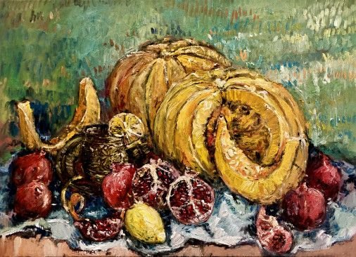 Painting «Pumpkin day», oil, canvas. Painter Tymchuk Mykhailo. Sold