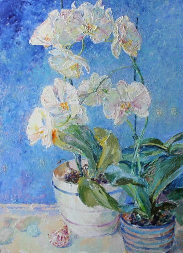 Картина «Орхідеї. Туман», олійні фарби, полотно. Художниця Гунченко Світлана. Купити картину