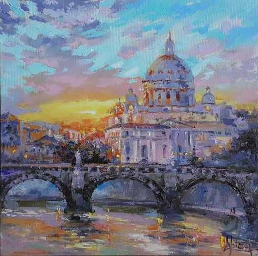 Картина «Вечный город Рим», масло, холст. Художница Лаптева Виктория. Продана