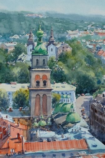 Painting «Lviv, summer», watercolor, paper. Painter Mykytenko Viktor. Buy painting