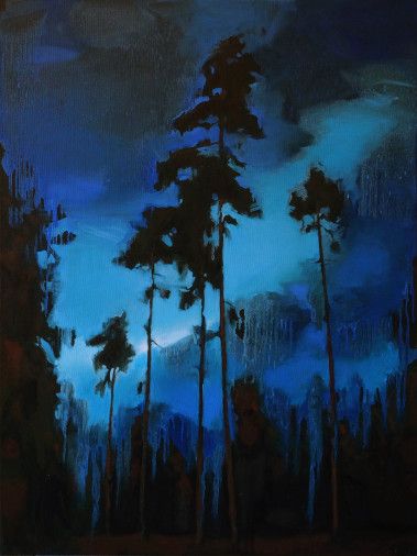 Painting «Pazaislis. Pine Trees at Night», oil, canvas. Painter Beliusenko Oleksii. Buy painting