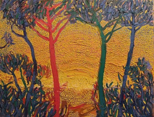 Painting «The sun goes down», oil, canvas. Painter Demtsiu Mykhailo. Buy painting