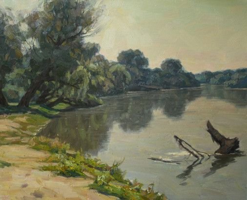 Painting «Morning on the Danube», oil, canvas. Painter Korinok Viktor. Buy painting