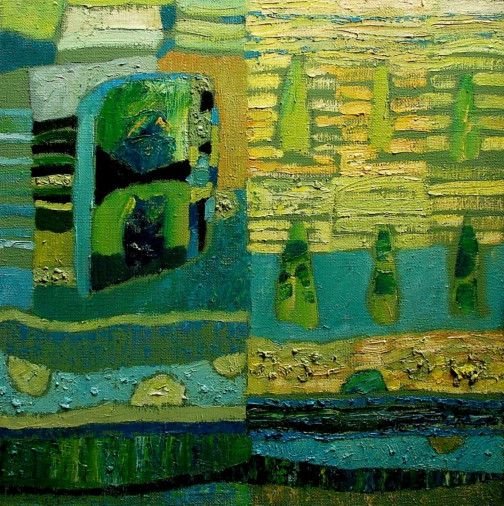 Painting «Green fields», oil, canvas. Painter Shuliak Tetiana. Buy painting