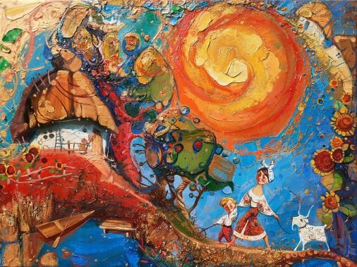 Painting «Way home», oil, canvas. Painter Zbrutska Oksana. Sold
