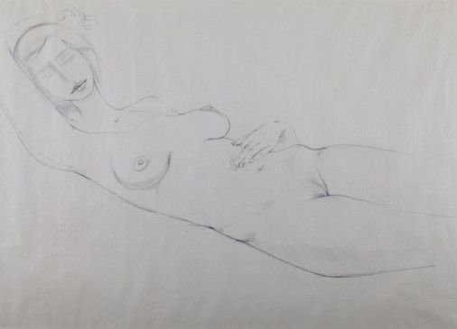 Картина «# 1 Спляча модель», олівець, папір. Художник Єгіазарян Борис. Купити картину