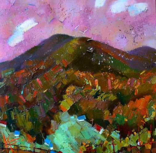 Painting «Green Mountain», oil, canvas. Painter Korniienko Oksana. Buy painting