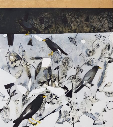 Картина «Птахи Кандинського -4», олійні фарби, полотно. Художниця Куліш Катерина. Купити картину