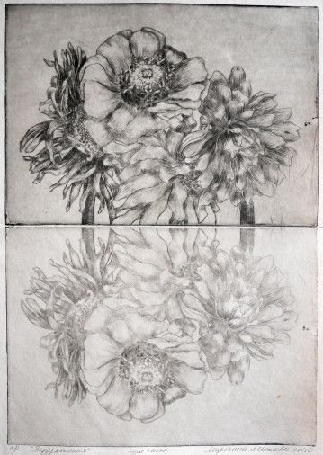 Картина «Віддзеркалення», офорт, папір. Художниця Маслова Маріанна. Продана