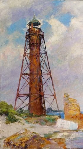 Painting «Jarilgach Island Lighthouse », oil, canvas. Painter Hunchenko-Koval Svіtlana. Buy painting