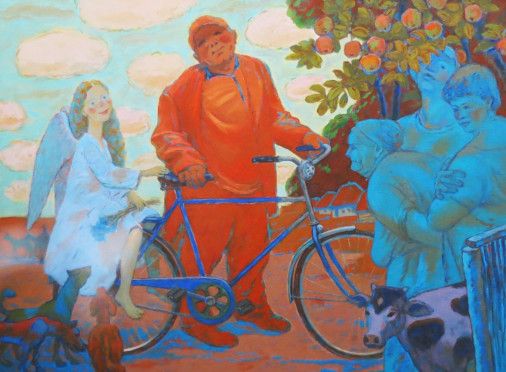 Painting «Long-awaited guest», oil, canvas. Painter Zhulinskyi Mykola. Buy painting