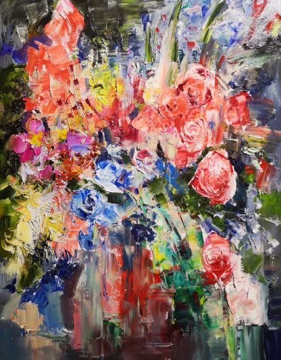 Картина «Феерія квітів», олійні фарби, полотно. Художниця Герасименко Наталія. Купити картину
