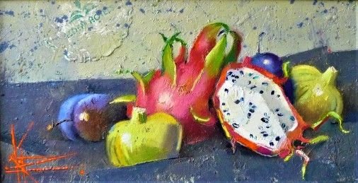 Картина «Екзотичний фрукт», олійні фарби, полотно. Художниця Корнієнко Оксана. Купити картину