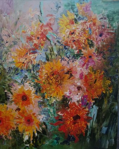 Painting «Golden colors of autumn», oil, canvas. Painter Herasymenko Nataliia. Buy painting