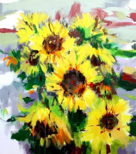 Painting «Sunflowers-1», oil, acrylic, canvas. Painter Tymchuk Mykhailo. Sold