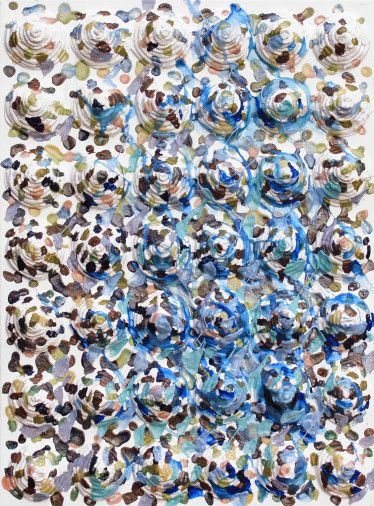 Картина «Медузы на берегу Черного моря», акрил, авторская, мозаика, холст. Художница Белащук Татьяна. Купить картину