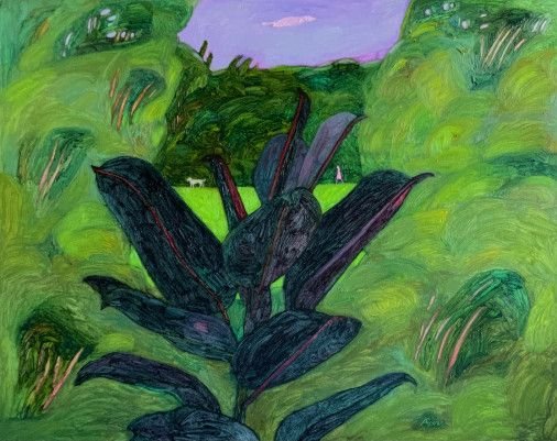 Картина «Сон Фикуса на моем подоконнике во время дождя », масло, холст. Художница Булкина Анна. Купить картину