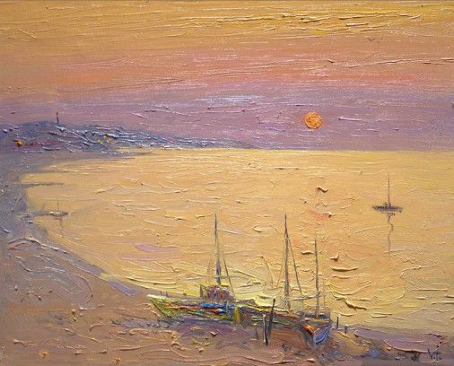 Painting «On the sea. The sun sets», oil, canvas. Painter Ivaniv Viktor. Buy painting