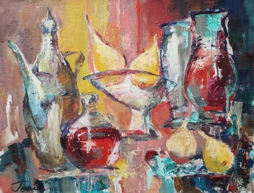 Painting «Wine and fruits», oil, canvas. Painter Herasymenko Nataliia. Buy painting