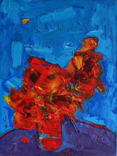 Painting «Flaming flowers», oil, acrylic, canvas. Painter Melnyk Ihor. Buy painting