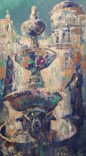 Painting «Fountain of desires», oil, canvas. Painter Herasymenko Nataliia. Buy painting