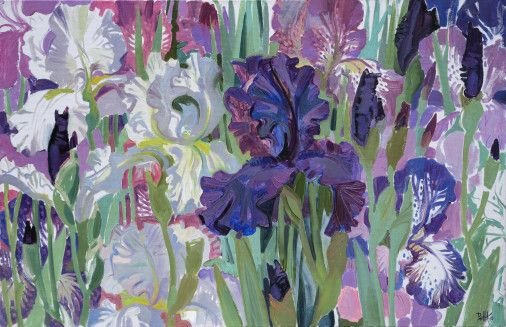 Painting « Irises VІІ», oil, canvas. Painter Korzh-Radko Liudmyla. Buy painting