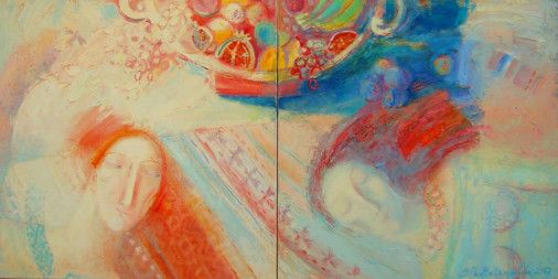 Картина «Світло в раю (Диптих)», олійні фарби, полотно. Художниця Пантелемонова Інна. Купити картину