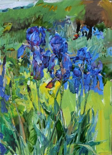 Painting «Irises», oil, canvas. Painter Kutsachenko Andrii. Buy painting