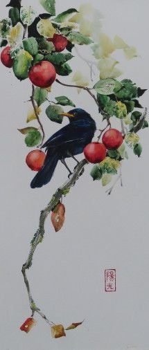 Painting «Apple tree», watercolor, paper. Painter Samsonova Tetiana. Sold