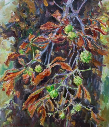 Painting «Kyiv chestnut trees ІII. Autumn», oil, canvas. Painter Pavlenko Leonid. Buy painting
