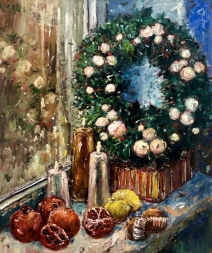 Painting «Christmas evening», oil, canvas. Painter Tymchuk Mykhailo. Sold