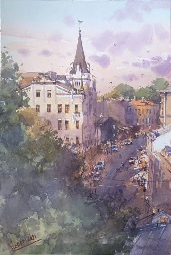 Painting « Kyiv, evening colors», watercolor, paper. Painter Mykytenko Viktor. Buy painting