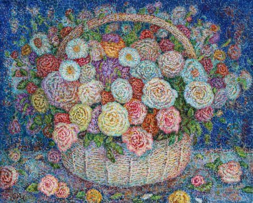 Painting «Flowers», oil, canvas. Painter Chudnovsky Roman. Buy painting