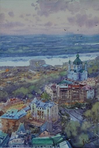 Painting «Beautiful Kyiv», watercolor, paper. Painter Mykytenko Viktor. Buy painting